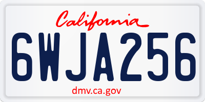 CA license plate 6WJA256