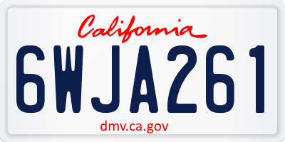 CA license plate 6WJA261