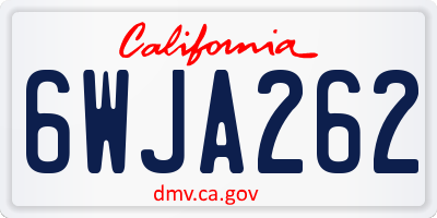 CA license plate 6WJA262