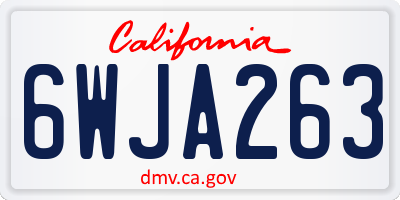 CA license plate 6WJA263