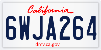 CA license plate 6WJA264