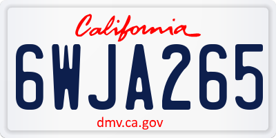 CA license plate 6WJA265