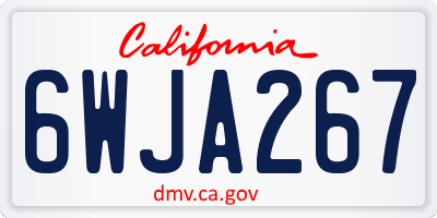 CA license plate 6WJA267