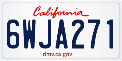 CA license plate 6WJA271