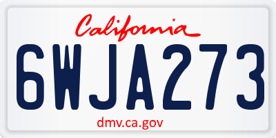 CA license plate 6WJA273