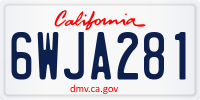 CA license plate 6WJA281