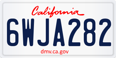 CA license plate 6WJA282
