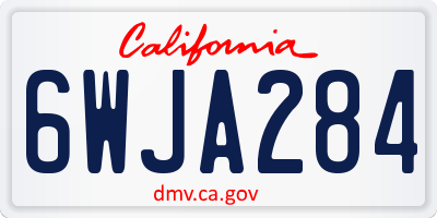 CA license plate 6WJA284