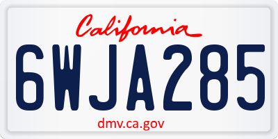 CA license plate 6WJA285