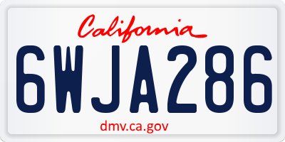 CA license plate 6WJA286