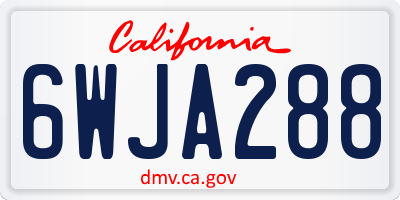 CA license plate 6WJA288