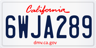 CA license plate 6WJA289