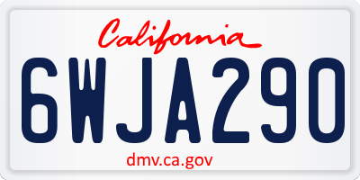 CA license plate 6WJA290
