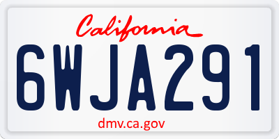 CA license plate 6WJA291