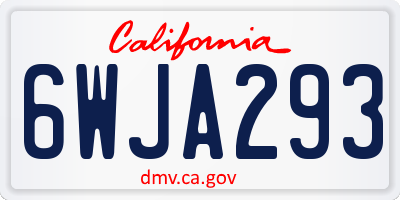 CA license plate 6WJA293