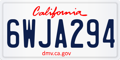 CA license plate 6WJA294