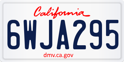 CA license plate 6WJA295