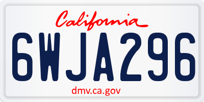 CA license plate 6WJA296