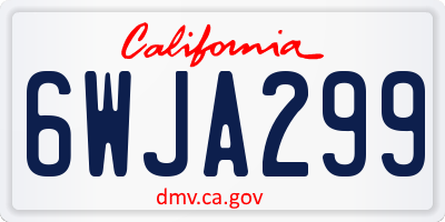 CA license plate 6WJA299