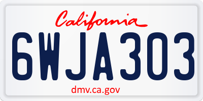 CA license plate 6WJA303