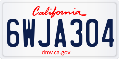 CA license plate 6WJA304