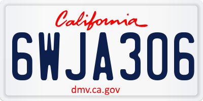 CA license plate 6WJA306