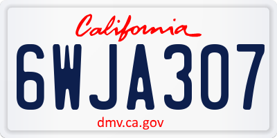 CA license plate 6WJA307