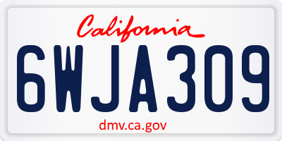 CA license plate 6WJA309