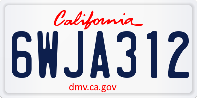 CA license plate 6WJA312