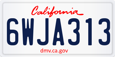 CA license plate 6WJA313
