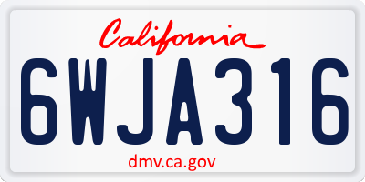 CA license plate 6WJA316