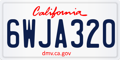 CA license plate 6WJA320