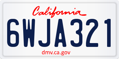 CA license plate 6WJA321