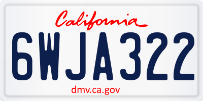 CA license plate 6WJA322