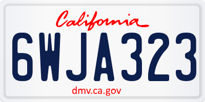 CA license plate 6WJA323