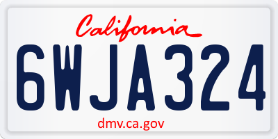 CA license plate 6WJA324