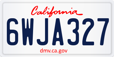 CA license plate 6WJA327