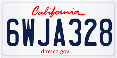 CA license plate 6WJA328