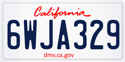 CA license plate 6WJA329