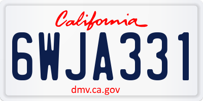 CA license plate 6WJA331