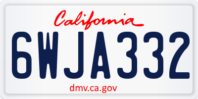 CA license plate 6WJA332