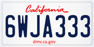 CA license plate 6WJA333