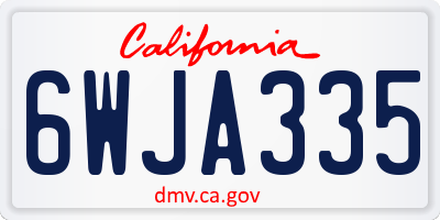 CA license plate 6WJA335