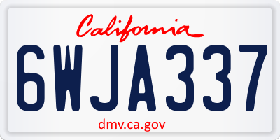 CA license plate 6WJA337