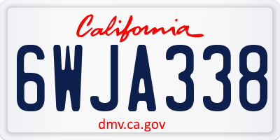 CA license plate 6WJA338