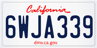 CA license plate 6WJA339