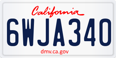 CA license plate 6WJA340