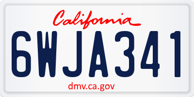 CA license plate 6WJA341