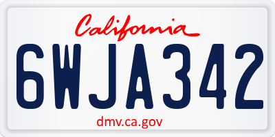 CA license plate 6WJA342
