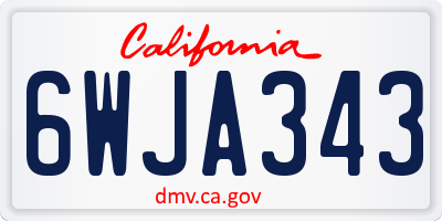 CA license plate 6WJA343
